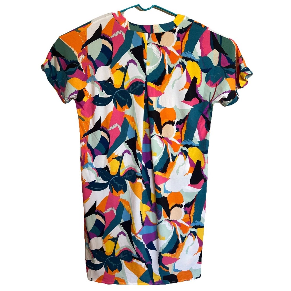 Lildy Split V-Neck Dress Pleated L-Xl‎ Pockets Short Sleeve Dress - Picture 3 of 7